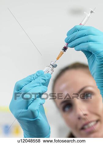 Doctor filling a syringe View Large Photo Image Stock Photo - Doctor filling a syringe. Fotosearch