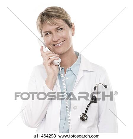 Stock Photo - Doctor on the phone. Fotosearch