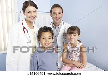 Stock Image - Doctors and children. Fotosearch