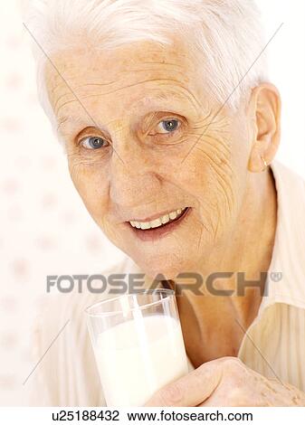 Stock Image - Drinking milk. Fotosearch
