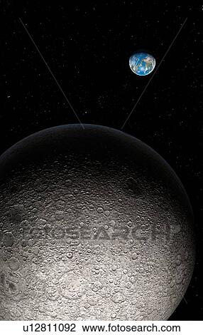 Earth and Moon, artwork View Large Photo Image Stock Image - Earth and Moon, artwork. Fotosearch
