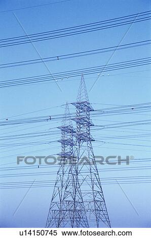 Stock Photography - Electricity pylons. Fotosearch