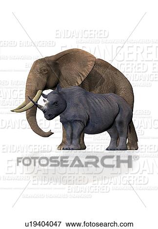 Stock Photo - Endangered animals, illustration. Fotosearch