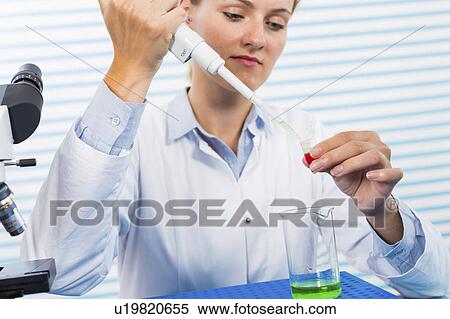 Female chemist using pipette in lab View Large Photo Image Stock Photography - Female chemist using pipette in lab. Fotosearch
