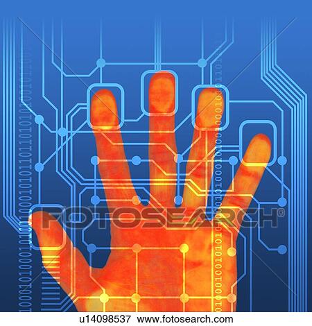 Fingerprint scanner, artwork View Large Photo Image Stock Photo - Fingerprint scanner, artwork. Fotosearch