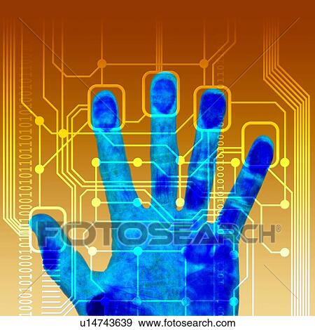 Fingerprint scanner, artwork View Large Photo Image Stock Photo - Fingerprint scanner, artwork. Fotosearch