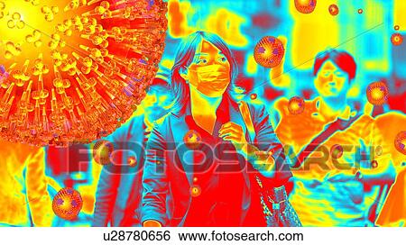Flu pandemic, artwork View Large Photo Image Stock Photograph - Flu pandemic, artwork. Fotosearch