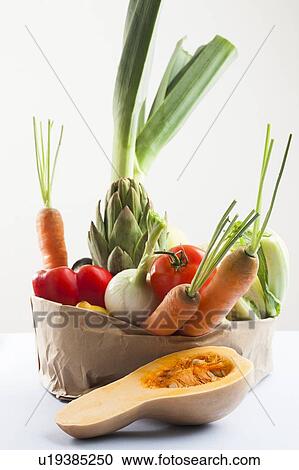 Fresh vegetables in brown paper bag View Large Photo Image Stock Image - Fresh vegetables in brown paper bag. Fotosearch