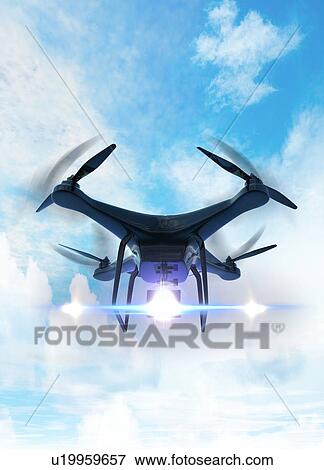 Stock Photo - Futuristic drone, illustration. Fotosearch