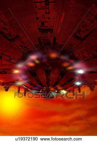 Stock Image - Futuristic space vehicle, illustration. Fotosearch