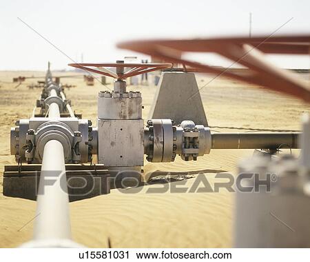 Stock Image - Gas well valve. Fotosearch