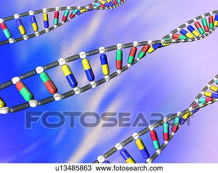 Stock Image - Gene therapy, conceptual artwork. Fotosearch