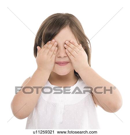 Girl covering her eyes View Large Photo Image Stock Image - Girl covering her eyes. Fotosearch