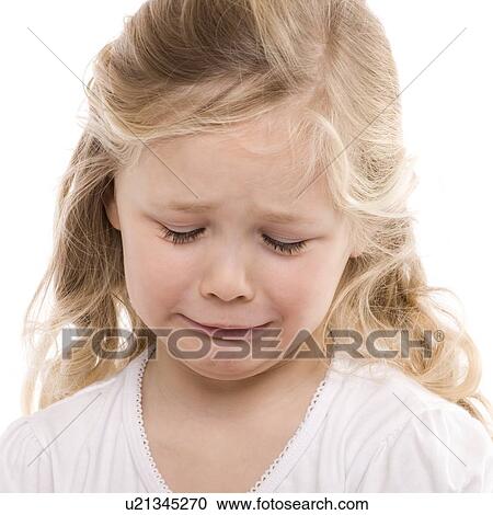 Stock Image - Girl crying. Fotosearch