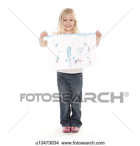 Girl with drawing View Large Photo Image Picture - Girl with drawing. Fotosearch