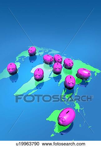 Stock Image - Global economy, illustration. Fotosearch