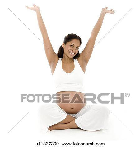 Stock Photo - Happy pregnant woman. Fotosearch