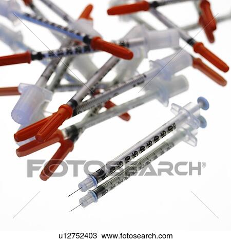 Stock Image - Insulin syringes. Fotosearch