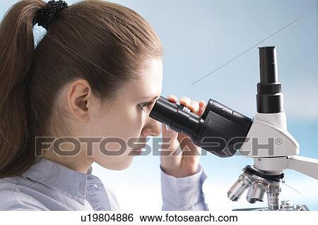 Lab technician using microscope View Large Photo Image Stock Photograph - Lab technician using microscope. Fotosearch
