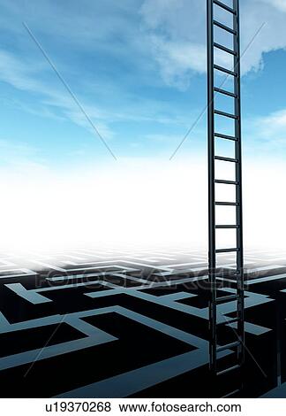 Stock Photo - Ladder and maze, illustration. Fotosearch