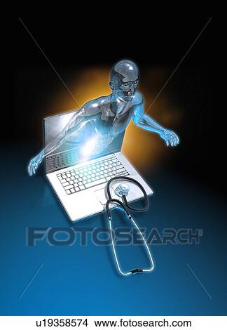Laptop with android, illustration View Large Photo Image Picture - Laptop with android, illustration. Fotosearch