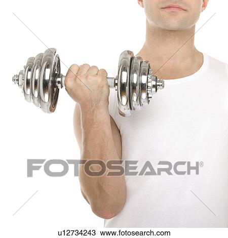 Stock Image - Lifting weights. Fotosearch