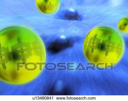 Stock Image - Nanoparticles, artwork. Fotosearch