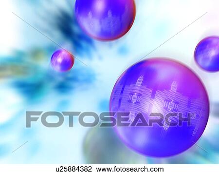 Stock Image - Nanoparticles, artwork. Fotosearch
