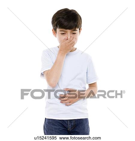 Stock Photography - Nauseous boy. Fotosearch