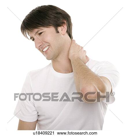 Stock Image - Neck pain. Fotosearch