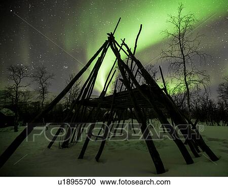 Stock Image - Northern lights, Abisko, Sweden. Fotosearch