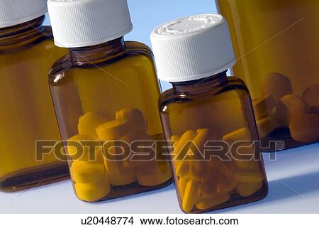 Picture - Pill bottles. Fotosearch