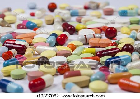 Stock Image - Pills and tablets, studio shot. Fotosearch
