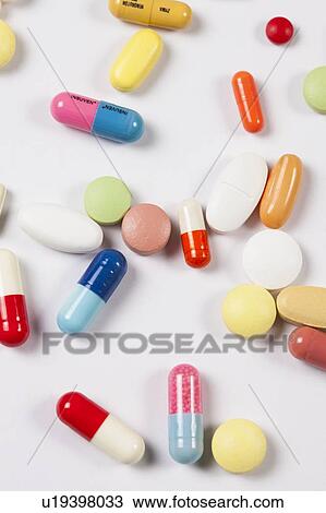 Stock Image - Pills and tablets, studio shot. Fotosearch