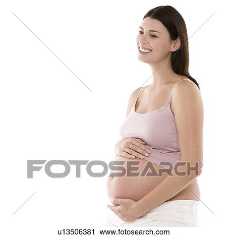 Stock Image - Pregnant woman. Fotosearch