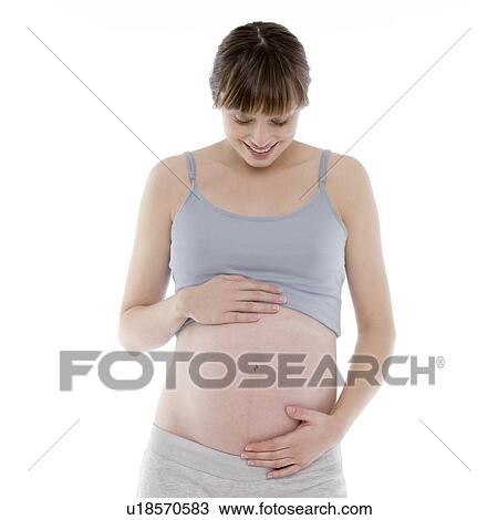 Stock Image - Pregnant woman. Fotosearch