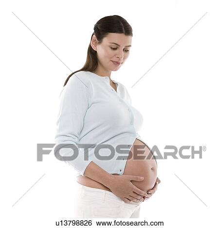 Stock Photograph - Pregnant woman. Fotosearch