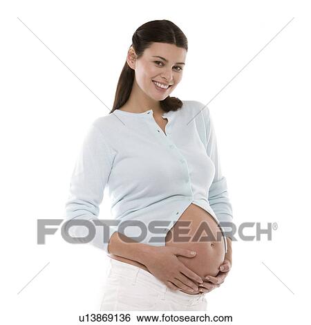 Stock Photograph - Pregnant woman. Fotosearch