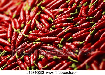 Stock Image - Red chilli peppers. Fotosearch