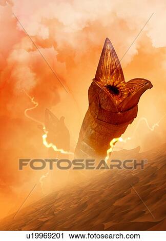 Stock Image - Sand worm, illustration. Fotosearch