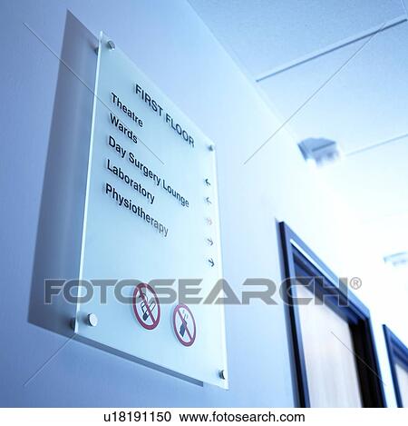 Stock Image - Signs in a hospital. Fotosearch