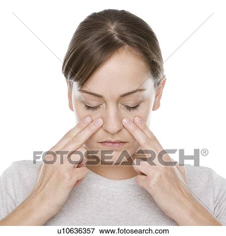 Sinus pain View Large Photo Image Stock Photo - Sinus pain. Fotosearch