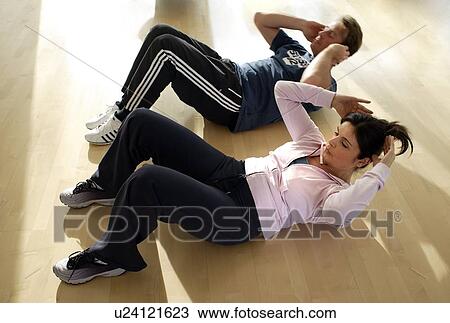 Stock Image - Sit-ups. Fotosearch