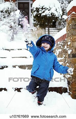 Stock Photo - Snowball fight. Fotosearch