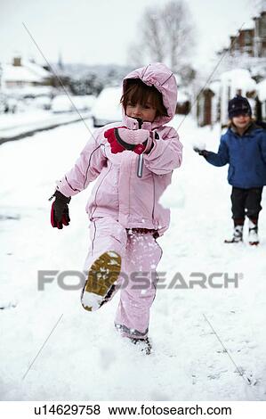 Stock Photo - Snowball fight. Fotosearch