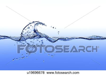 Stock Photo - Splashing wave, split view. Fotosearch