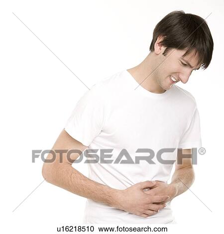 Stock Image - Stomach pain. Fotosearch