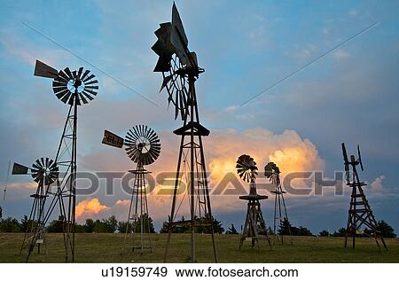 Storms behind a windmill park in Shattuck, Oklahoma, USA View Large Photo Image Stock Photo - Storms behind a windmill park in Shattuck, Oklahoma, USA. Fotosearch