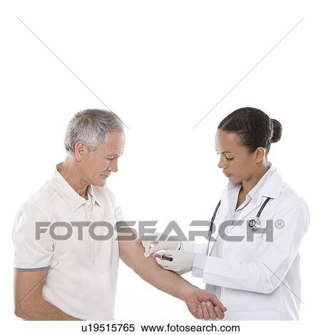 Stock Photography - Taking blood sample. Fotosearch