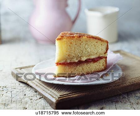 Stock Photography - Traditional English Victoria sponge cake. Fotosearch